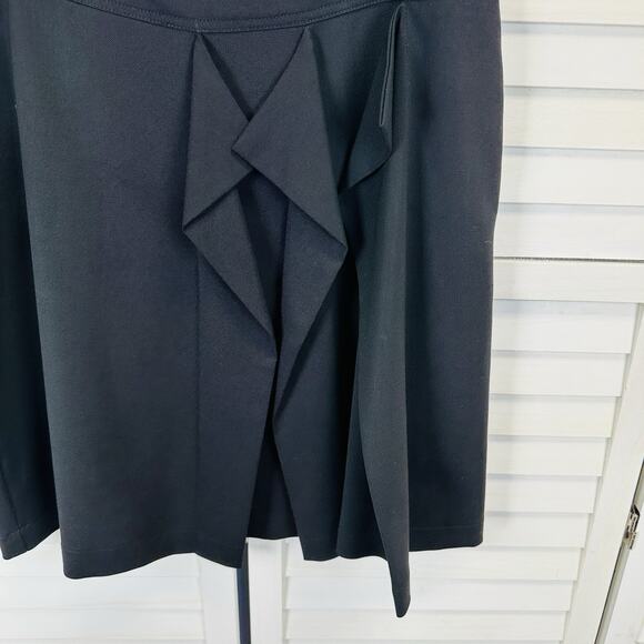 Moschino Jeans Black Donna Skirt Wool Blend Pleated‎ Ruffle Zip Lined Size US 14 - Picture 3 of 8